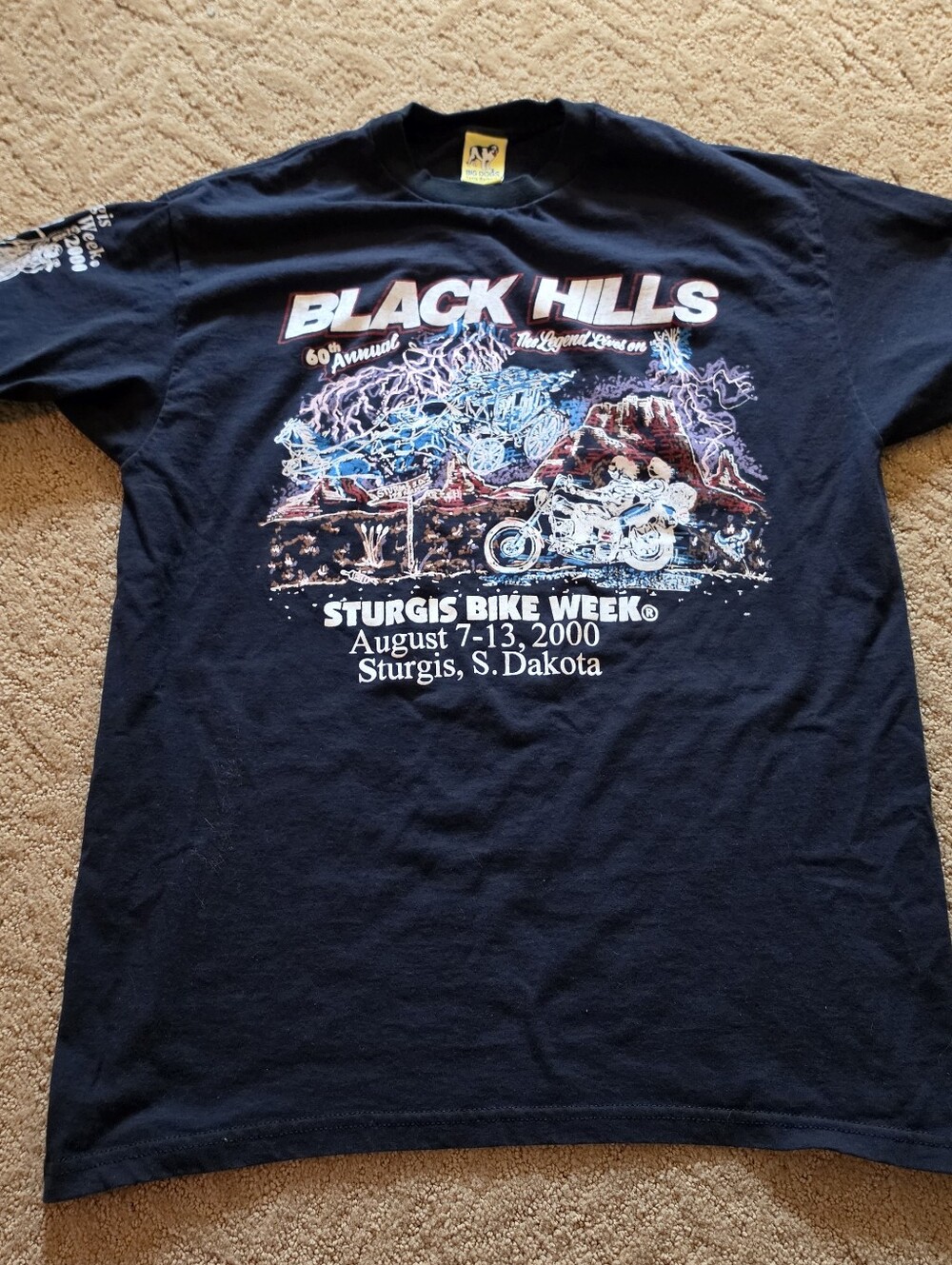 Big Dogs 60th Annual Black Hills Sturgis Bike Week T-Shirt Size L Vintage 2000